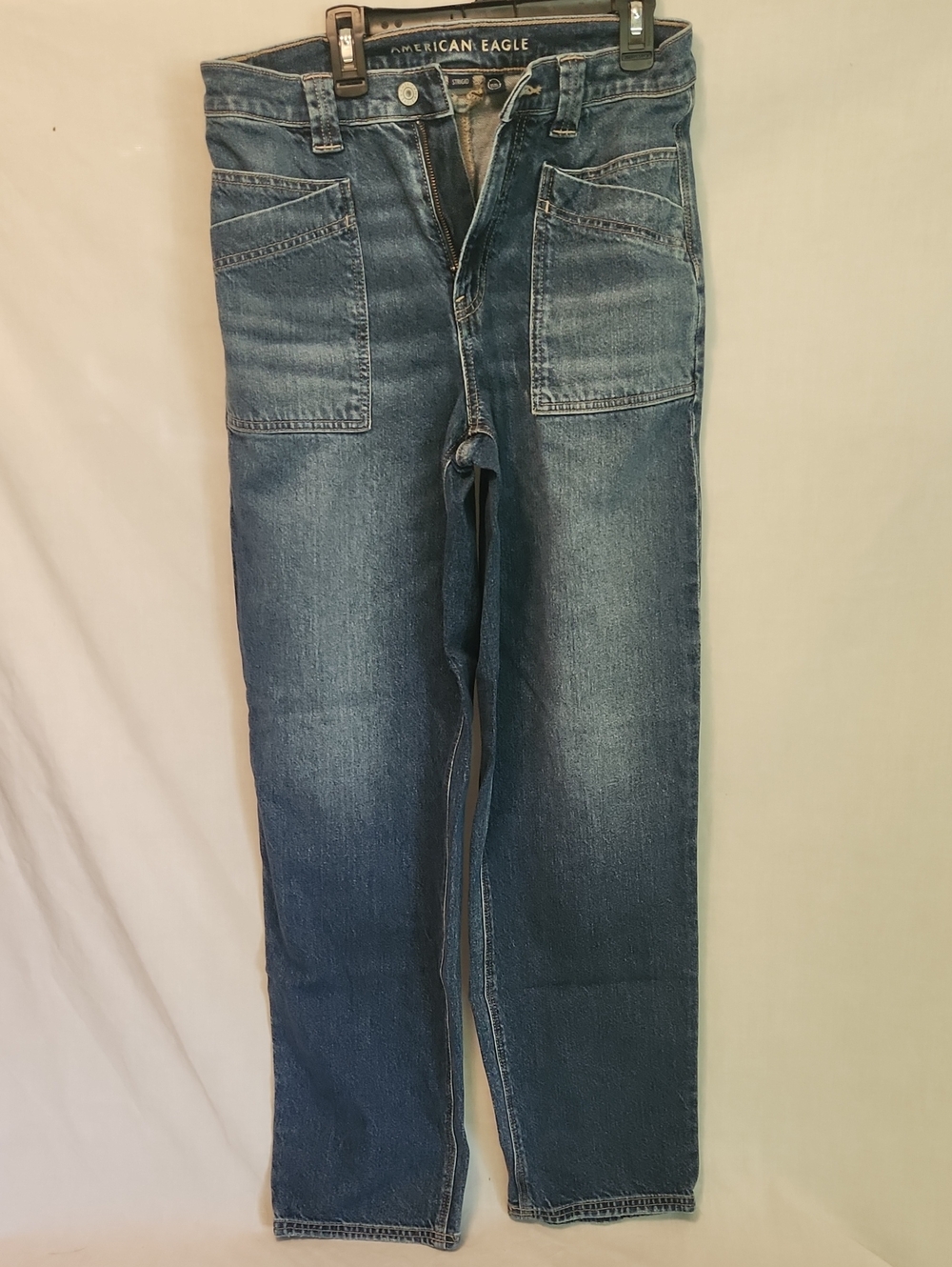 American Eagle Outfitters Men's Blue Straight-Leg Jeans